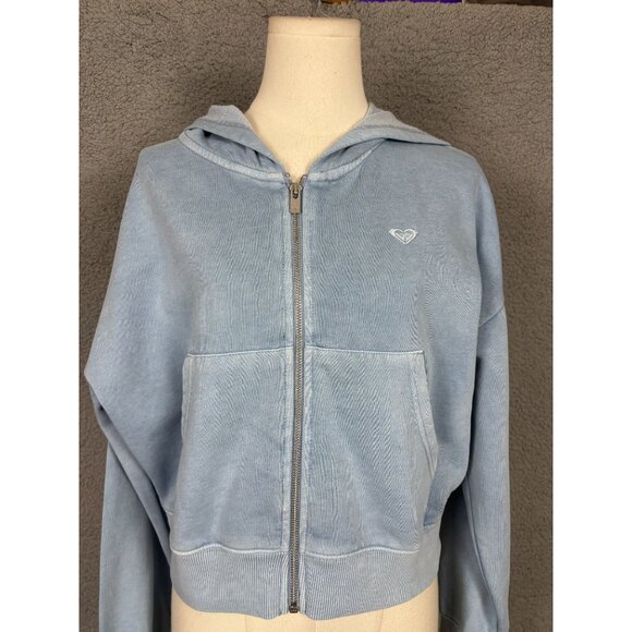 Roxy Juniors' Embroidered Sahara Vibes Zip-Up Hoodie Size Small Blue NWT's - Picture 2 of 8